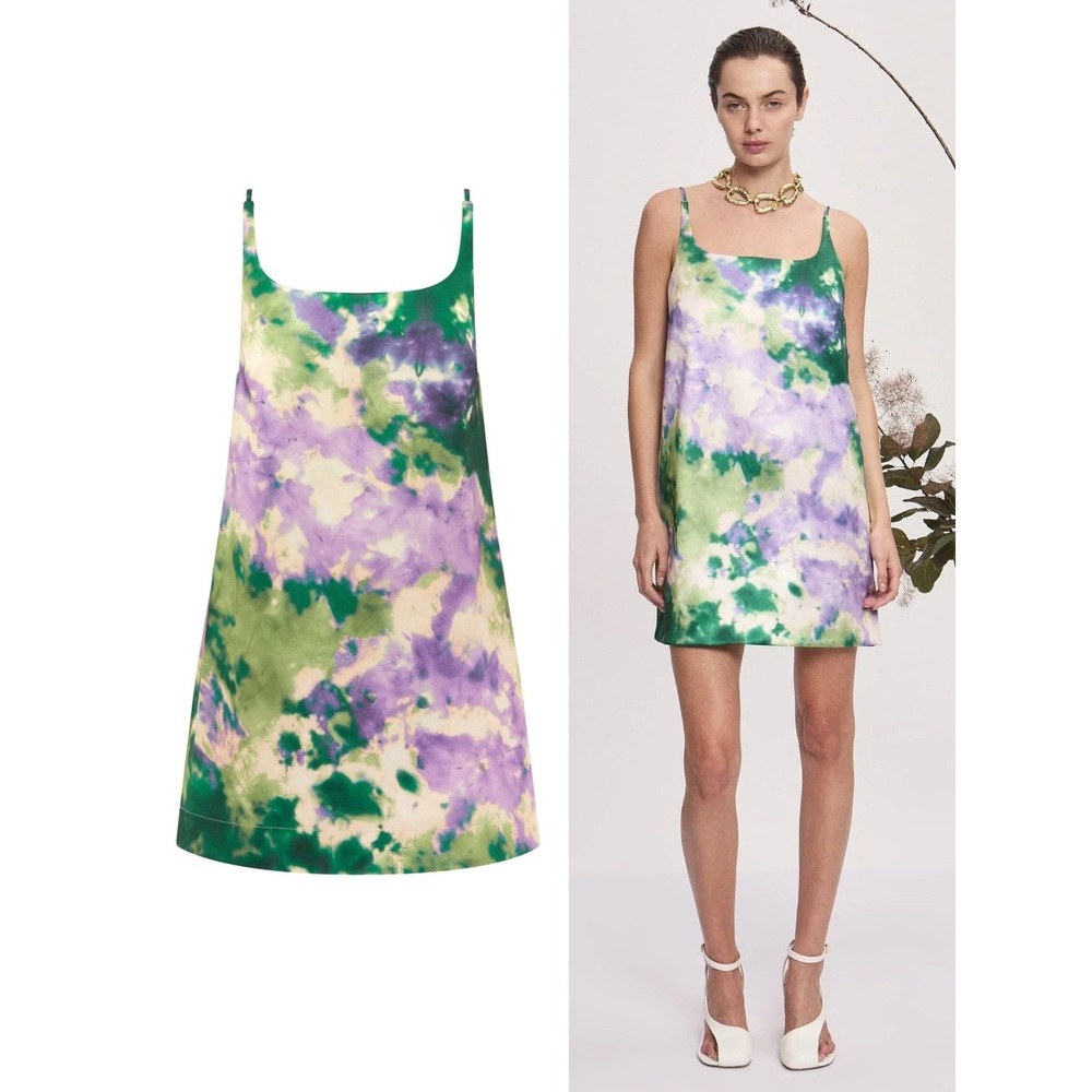 NWT ALEMAIS Alessandra Satin Mini Dress $370 - Size US 8